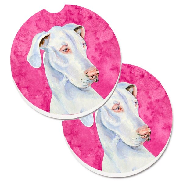 Carolines Treasures Pink Great Dane Cup Holder Car Coaster, PK2 LH9356PKCARC - main